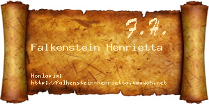 Falkenstein Henrietta névjegykártya